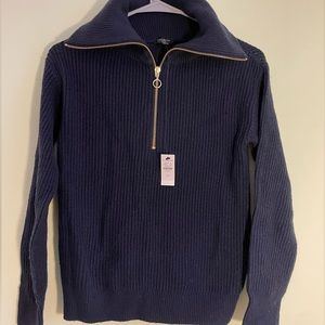 NWT Talbots Petite zip sweater